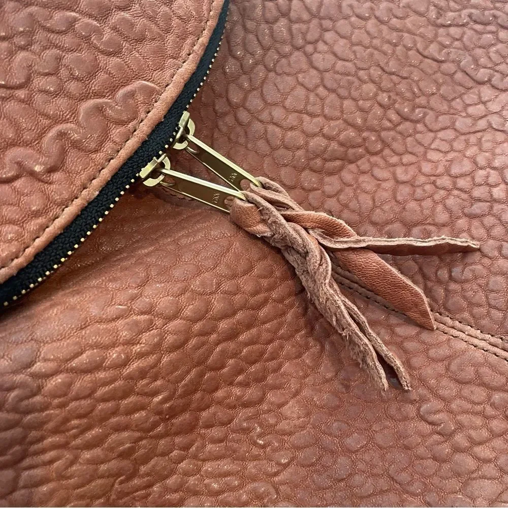 SVEN USA Style No. 536 Tan Pebbled Leather Double Zip Backpack